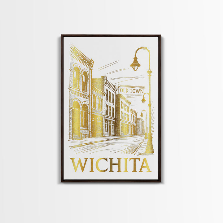 Wichita Travel Poster, Canvas Print, Minimalist Poster Art, Wichita City Art, Vintage City Art, Travel Art Print, Vintage City Poster