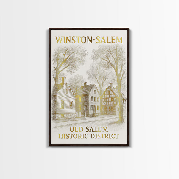 Winston Salem North Carolina Travel Poster, Canvas Print, Elegant Skyline Art, Winston Salem Poster Print, Retro Travel Print, Travel Gift