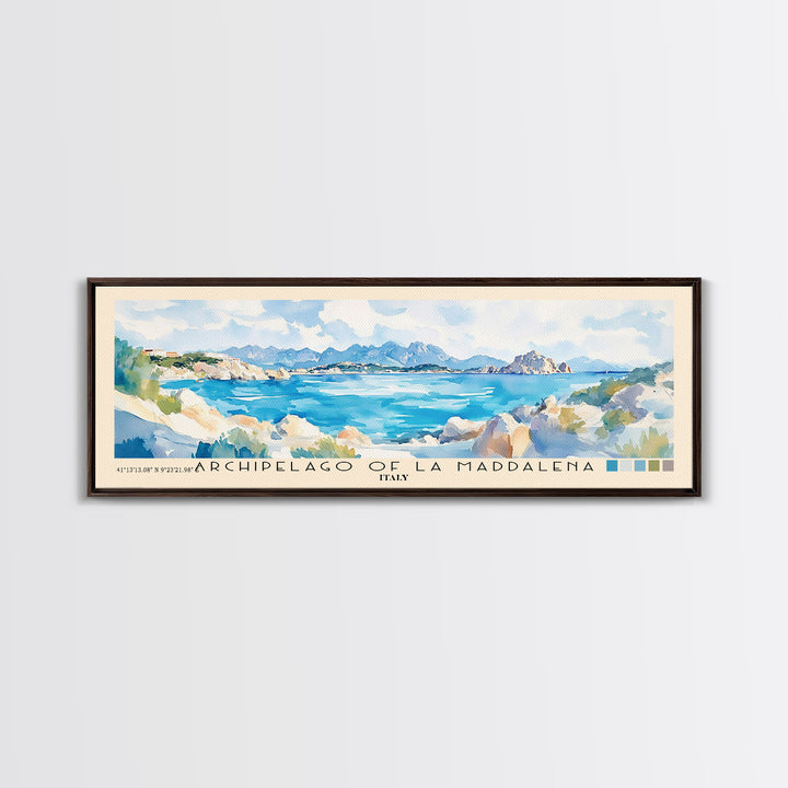 Archipelago of La Maddalena, Italy Watercolor Print, Vacation Gift, Italy Wall Art, Beach Painting, Beach Decor, Beach Or Lakehouse Art