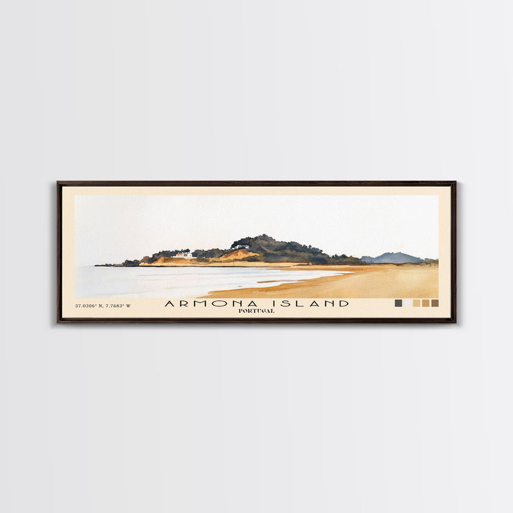 Armona Island, Portugal Watercolor Beach Print, Vacation Gift, Portugal Wall Art, Beach Painting, Beach Decor, Beach Painting