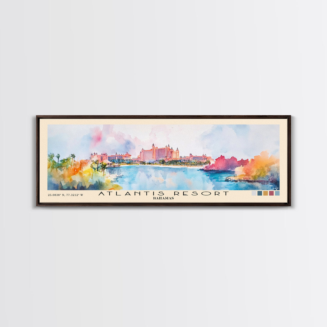Atlantis Resort, Bahamas Watercolor Print, Vacation Gift, Bahamas Wall Art, Beach Painting, Beach Decor, Beach Or Lakehouse Art