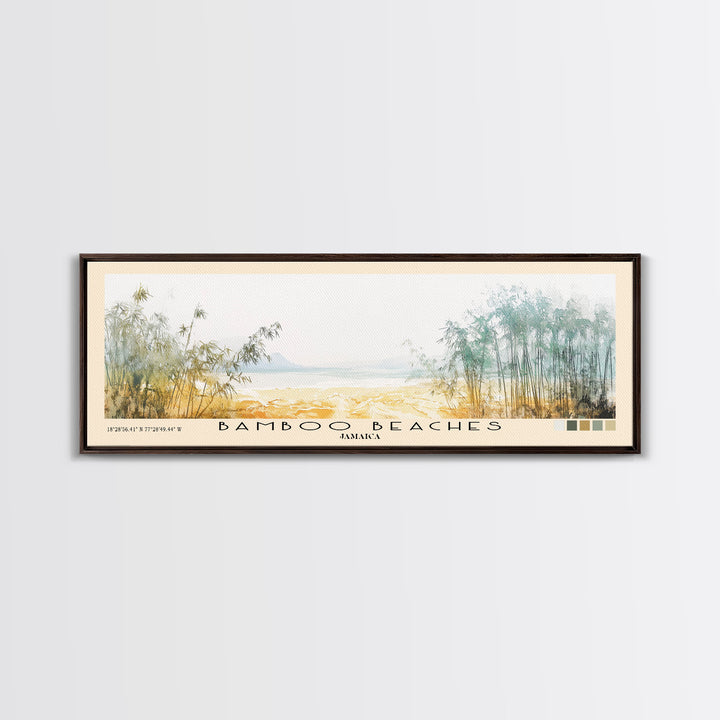 Bamboo Beaches, Jamaica Watercolor Print, Vacation Gift, Jamaica Wall Art, Vacation Wall Art, Vacatation Memories, Beach Decor, Beach Or Lakehouse Art
