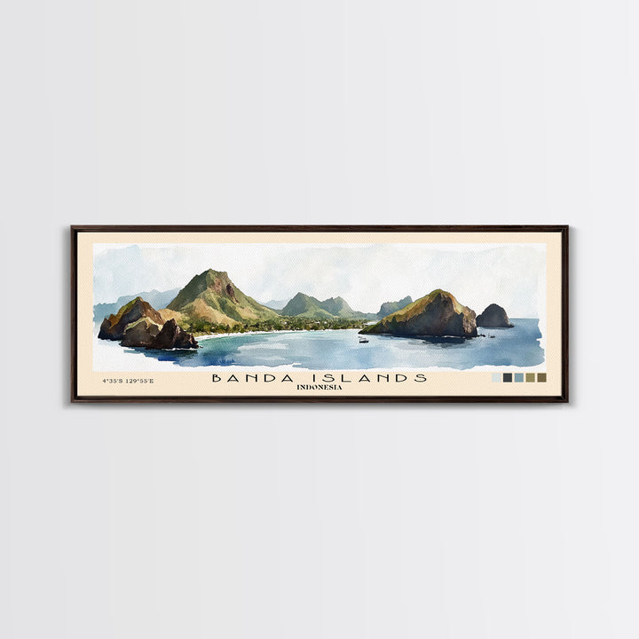 Banda Islands, Indonesia Watercolor Print, Vacation Gift, Indonesia Wall Art, Beach Painting, Beach Decor, Beach Or Lakehouse Art