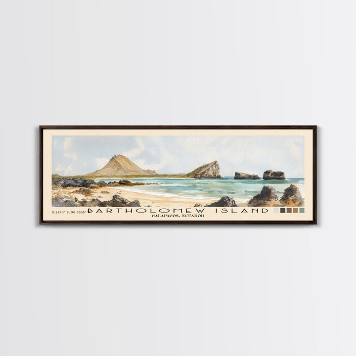 Bartholomew Island, Galapagos, Ecuador Watercolor Print, Vacation Gift, Galapagos, Ecuador Wall Art, Beach Painting, Beach Decor, Beach Or Lakehouse Art