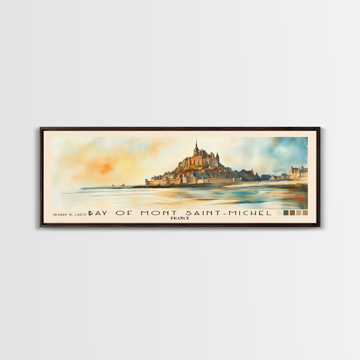 Bay of Mont Saint-Michel, France Watercolor Print, Vacation Gift, France Wall Art, Beach Painting, Beach Decor, Beach Or Lakehouse Art