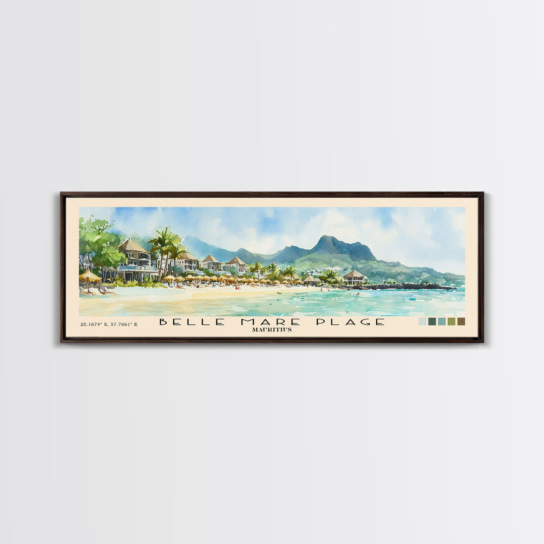 Belle Mare Plage, Mauritius Watercolor Print, Vacation Gift, Mauritius Wall Art, Beach Painting, Beach Decor, Beach Or Lakehouse Art