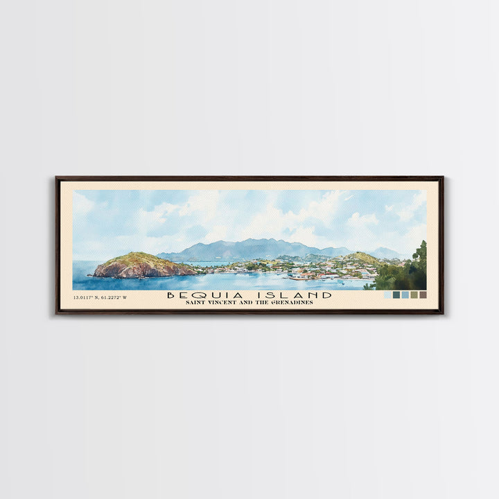 Bequia Island, Saint Vincent and the Grenadines Watercolor Beach Print, Vacation Gift, Saint Vincent and the Grenadines Wall Art, Beach Painting, Beach Decor, Beach Painting