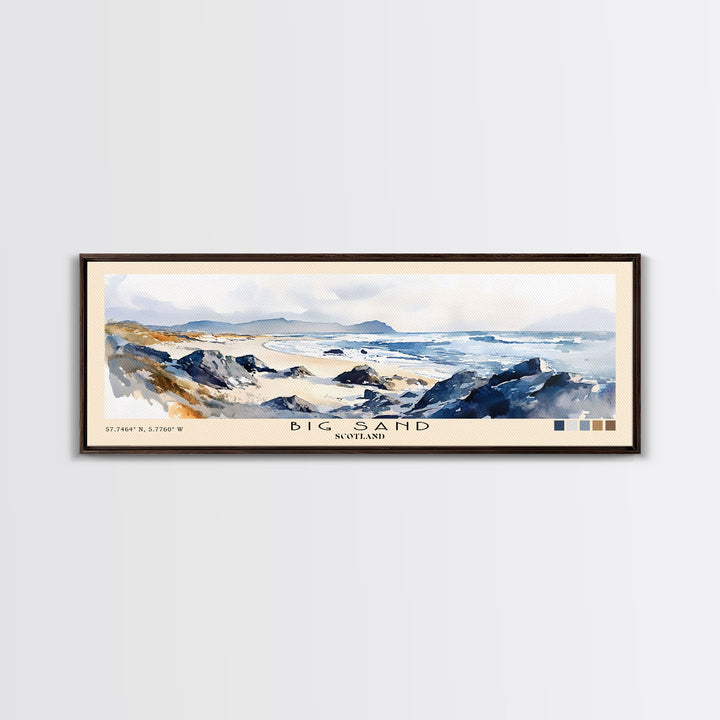 Big Sand, Scotland Watercolor Beach Print, Vacation Gift, Scotland Wall Art, Beach Painting, Beach Decor, Beach Painting