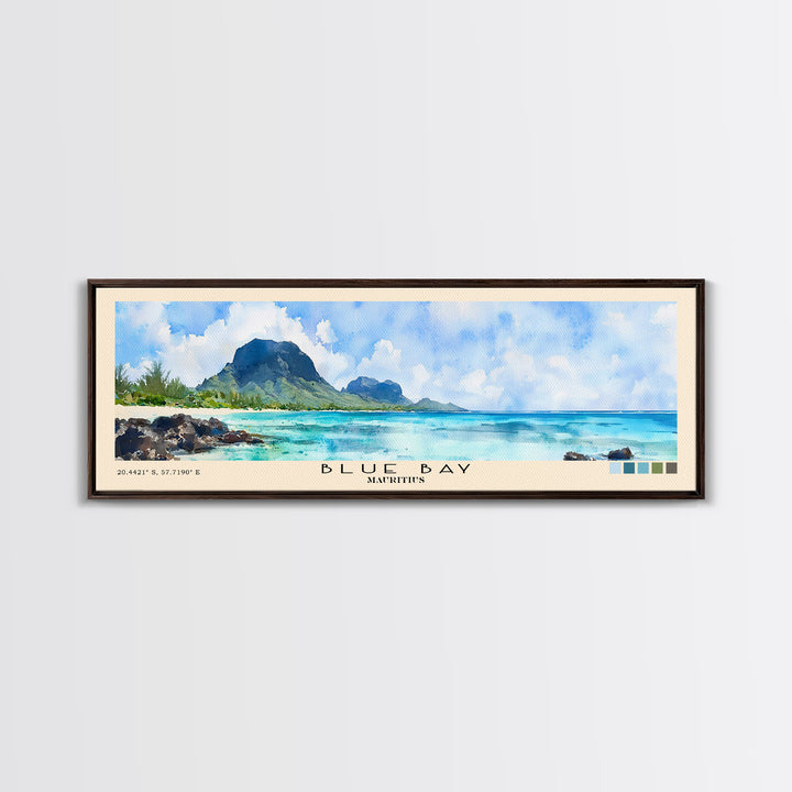 Blue Bay, Mauritius Watercolor Print, Vacation Gift, Mauritius Wall Art, Vacation Wall Art, Vacatation Memories, Beach Decor, Beach Or Lakehouse Art