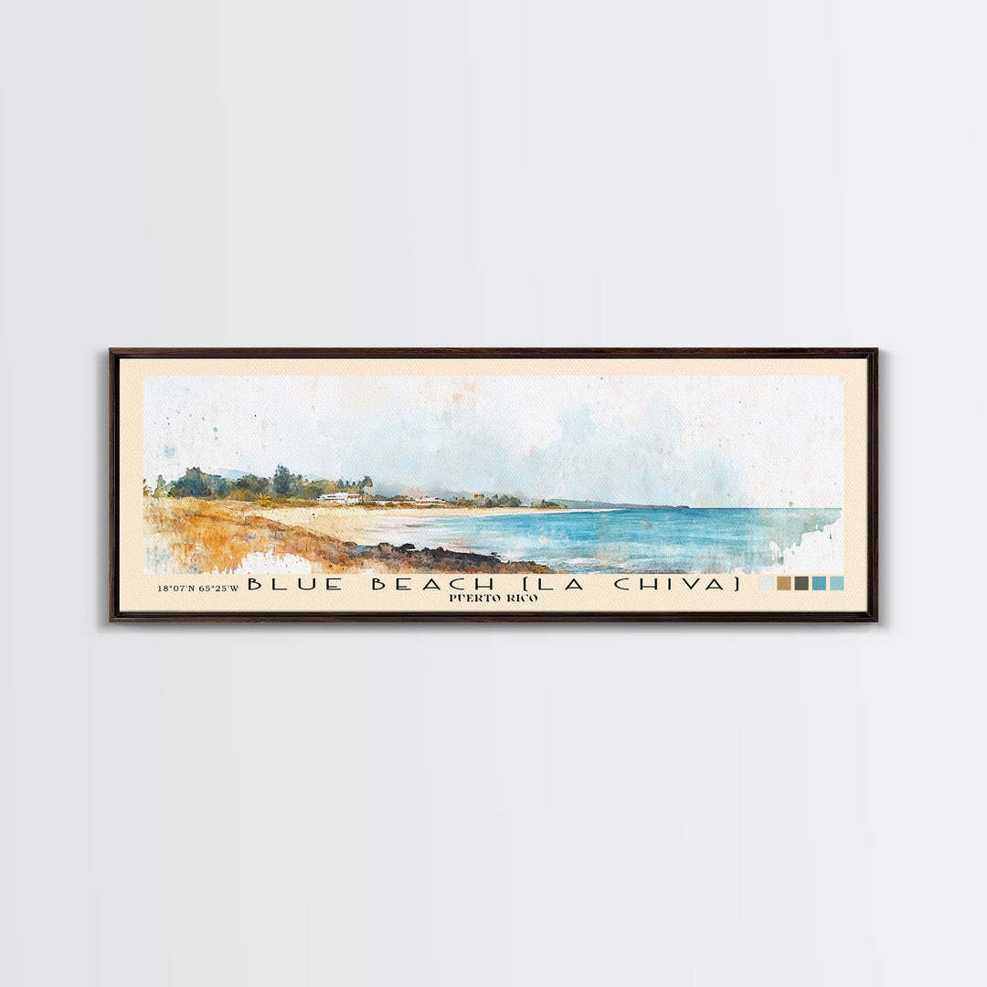 Blue Beach (La Chiva), Puerto Rico Watercolor Print, Vacation Gift, Puerto Rico Wall Art, Beach Painting, Beach Decor, Beach Or Lakehouse Art