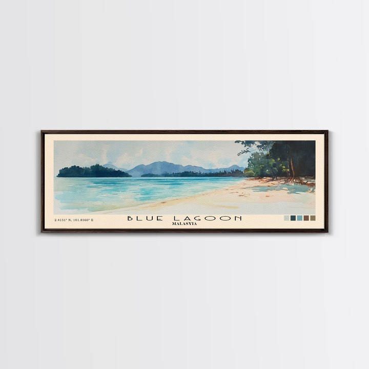 Blue Lagoon, Malasyia Watercolor Beach Print, Vacation Gift, Malasyia Wall Art, Beach Painting, Beach Decor, Beach Painting