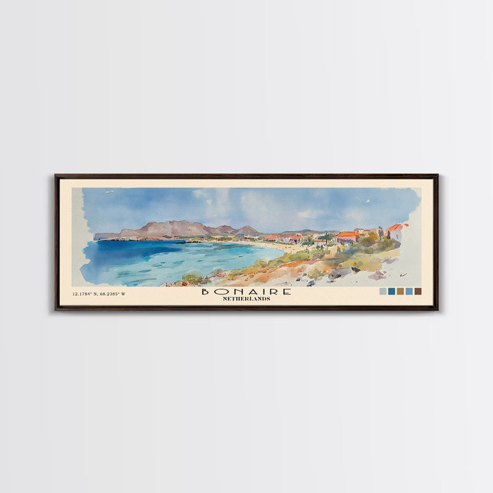 Bonaire, Netherlands Watercolor Print, Vacation Gift, Netherlands Wall Art, Beach Painting, Beach Decor, Beach Or Lakehouse Art