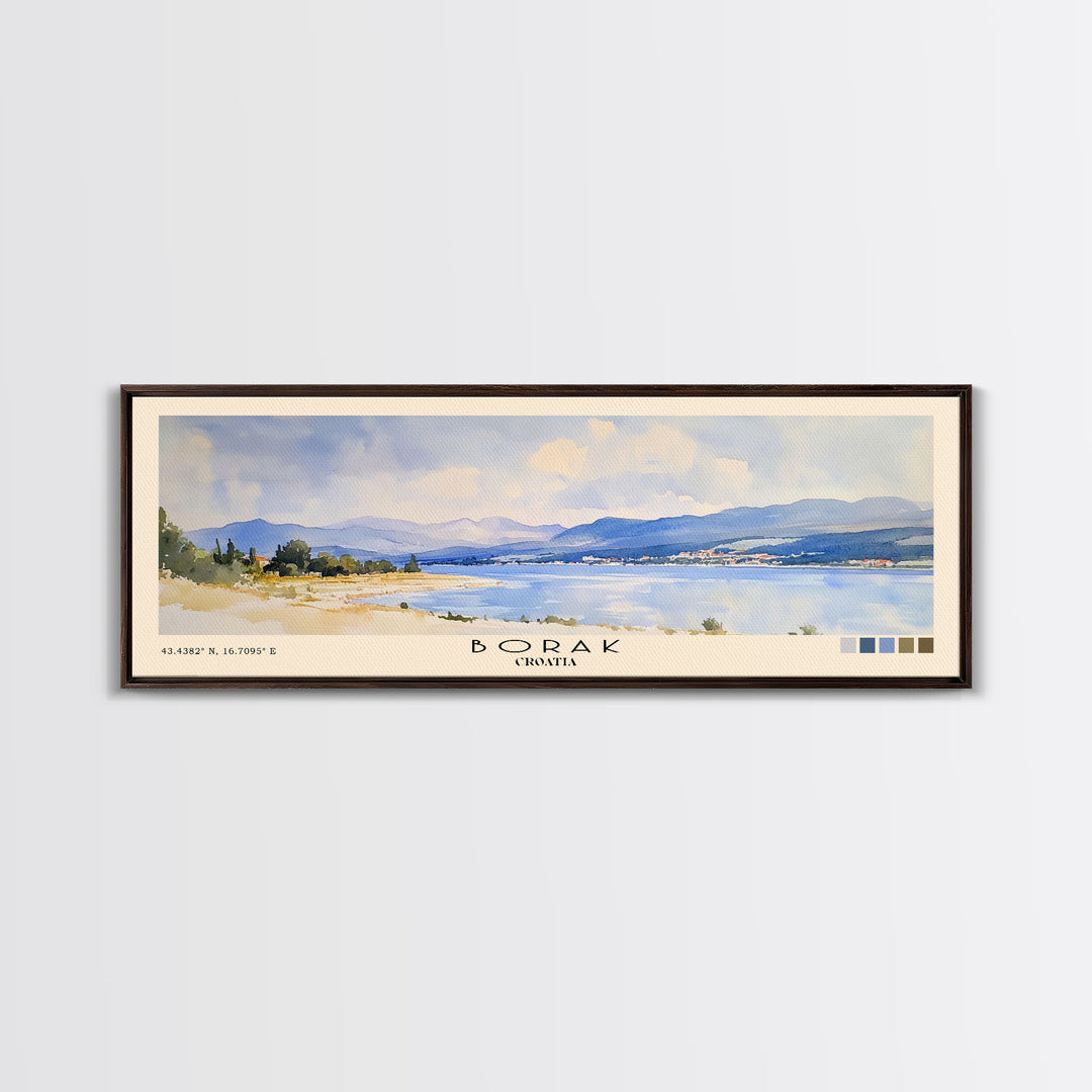 Borak, Croatia Watercolor Print, Vacation Gift, Croatia Wall Art, Beach Painting, Beach Decor, Beach Or Lakehouse Art