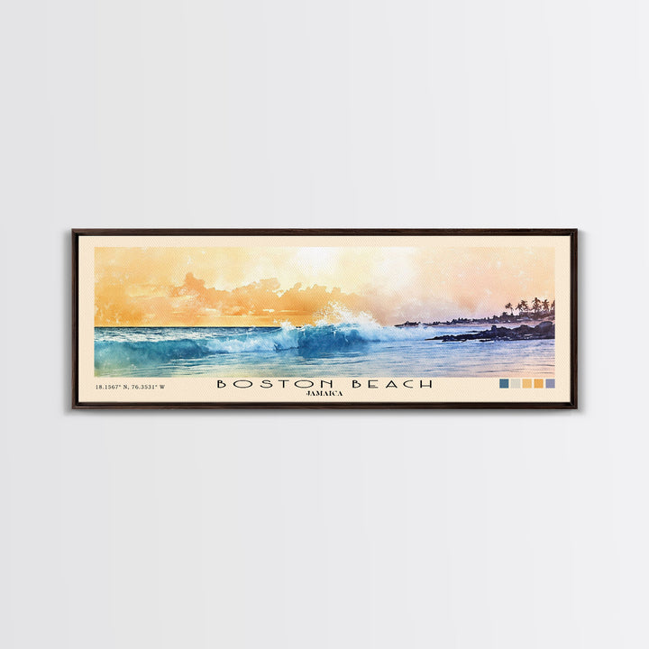 Boston Beach, Jamaica Watercolor Beach Print, Vacation Gift, Jamaica Wall Art, Beach Painting, Beach Decor, Beach Painting