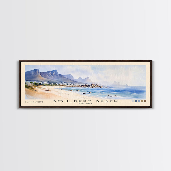Boulders Beach, Cape Town Watercolor Beach Print, Vacation Gift, Cape Town Wall Art, Beach Painting, Beach Decor, Beach Painting