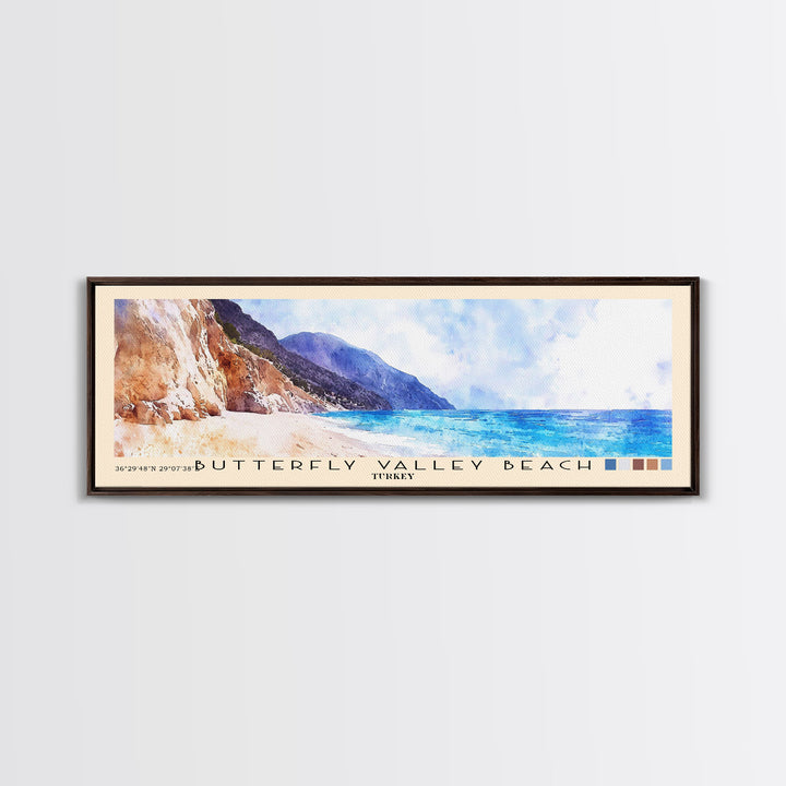 Butterfly Valley Beach, Turkey Watercolor Print, Vacation Gift, Turkey Wall Art, Vacation Wall Art, Vacatation Memories, Beach Decor, Beach Or Lakehouse Art