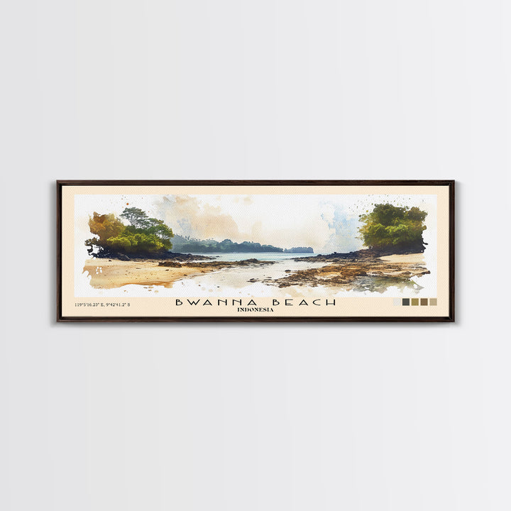 Bwanna Beach, Indonesia Watercolor Print, Vacation Gift, Indonesia Wall Art, Beach Painting, Beach Decor, Beach Or Lakehouse Art