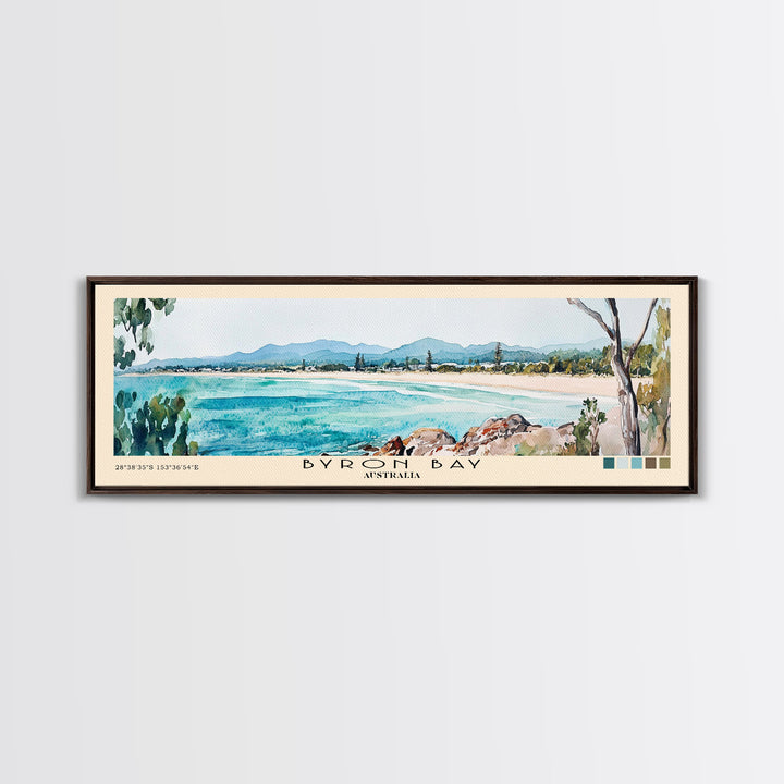 Byron Bay, Australia Watercolor Beach Print, Vacation Gift, Australia Wall Art, Beach Painting, Beach Decor, Beach Painting