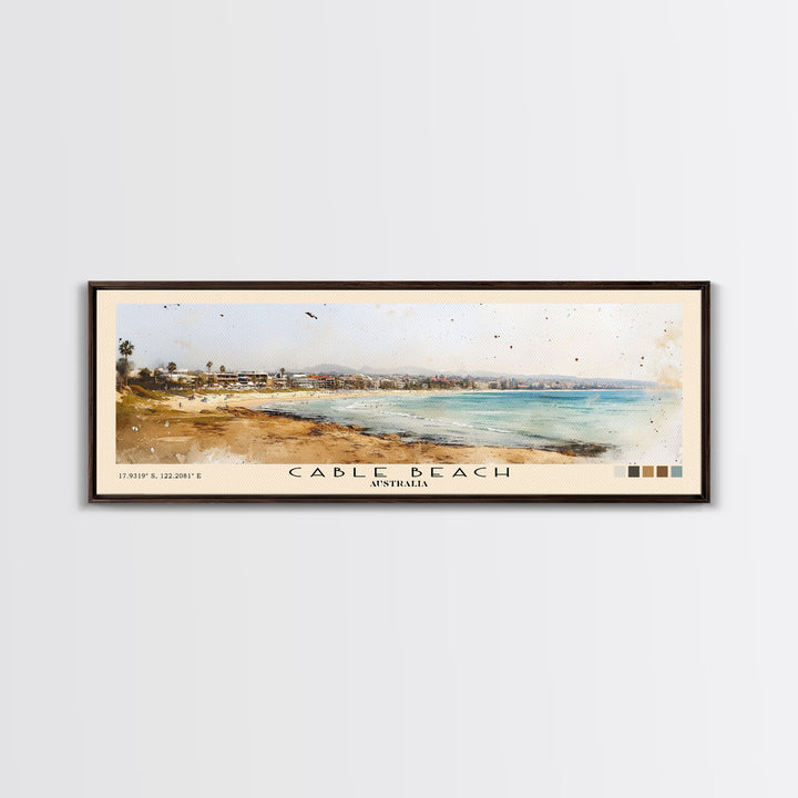 Cable Beach, Australia Watercolor Print, Vacation Gift, Australia Wall Art, Beach Painting, Beach Decor, Beach Or Lakehouse Art