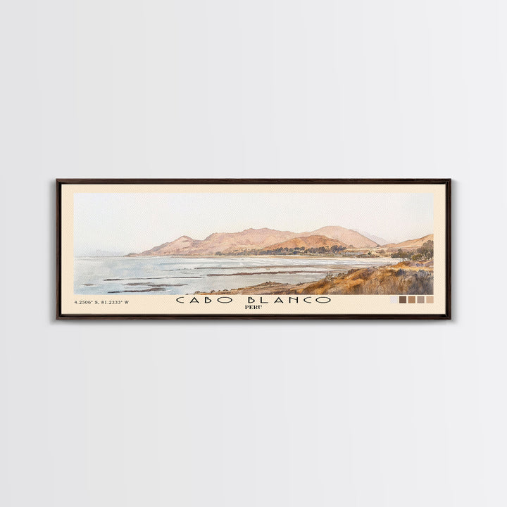Cabo Blanco, Peru Watercolor Beach Print, Vacation Gift, Peru Wall Art, Beach Painting, Beach Decor, Beach Painting
