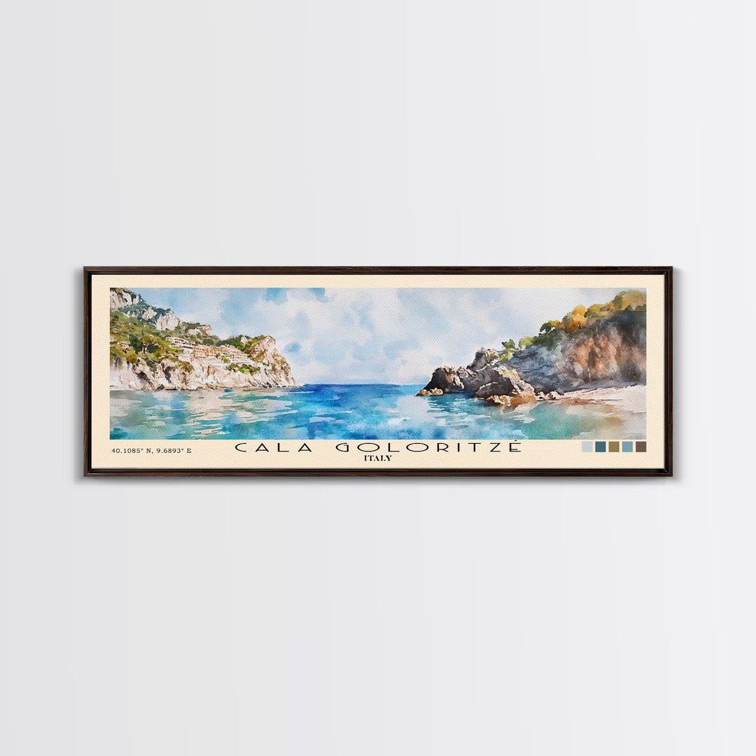 Cala Goloritzé, Italy Watercolor Beach Print, Vacation Gift, Italy Wall Art, Beach Painting, Beach Decor, Beach Painting