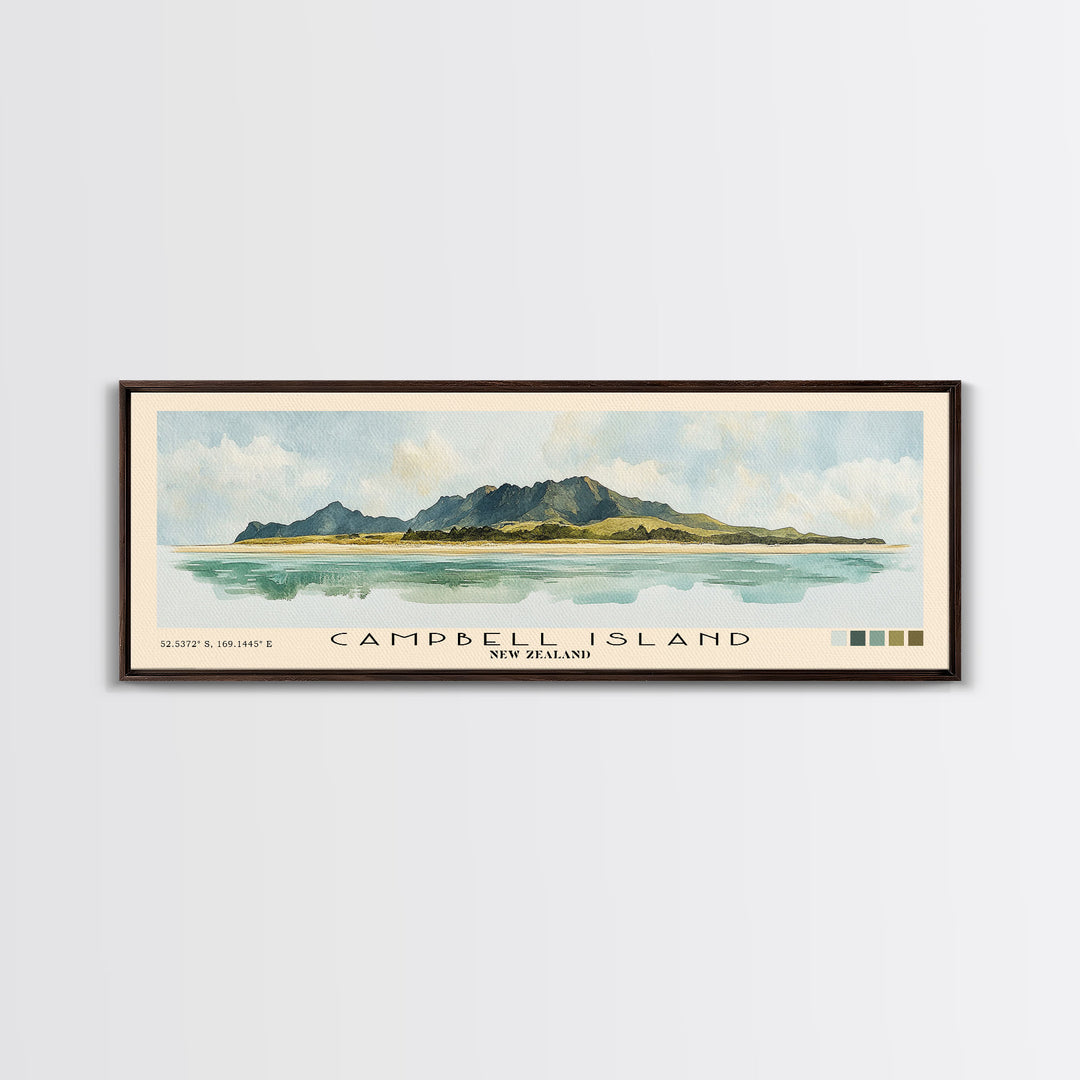 Campbell Island, New Zealand Watercolor Print, Vacation Gift, New Zealand Wall Art, Vacation Wall Art, Vacatation Memories, Beach Decor, Beach Or Lakehouse Art