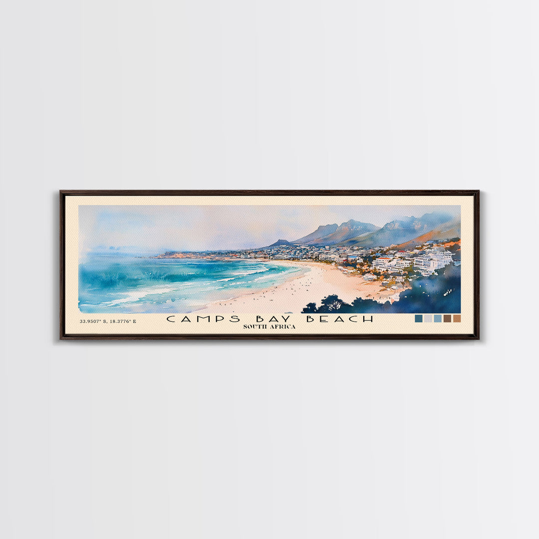 Camps Bay Beach, South Africa Watercolor Print, Vacation Gift, South Africa Wall Art, Beach Painting, Beach Decor, Beach Or Lakehouse Art