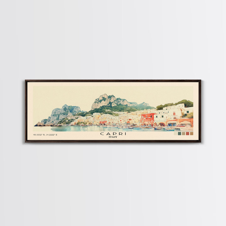 Capri, Italy Watercolor Beach Print, Vacation Gift, Italy Wall Art, Beach Painting, Beach Decor, Beach Painting