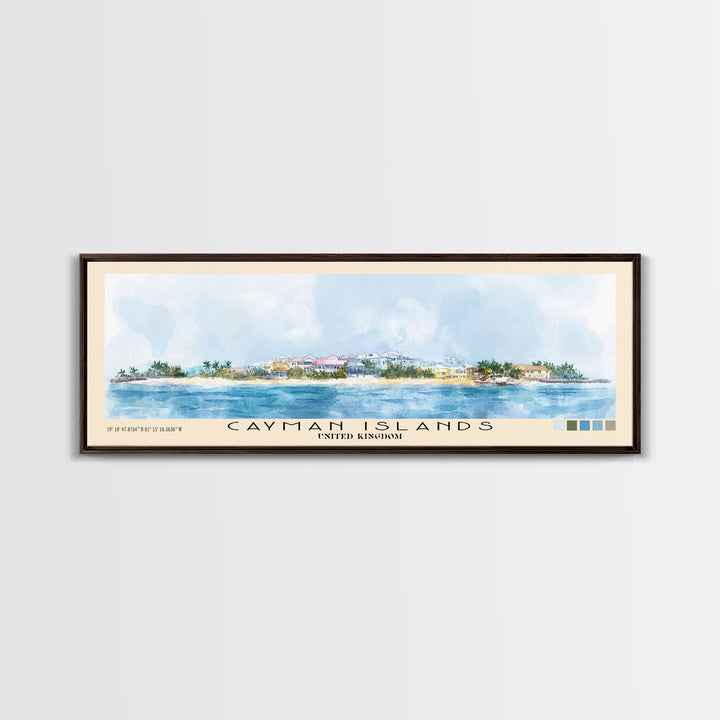 Cayman Islands, United Kingdom Watercolor Beach Print, Vacation Gift, United Kingdom Wall Art, Beach Painting, Beach Decor, Beach Painting