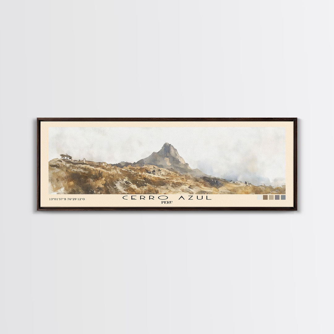 Cerro Azul, Peru Watercolor Print, Vacation Gift, Peru Wall Art, Vacation Wall Art, Vacatation Memories, Beach Decor, Beach Or Lakehouse Art