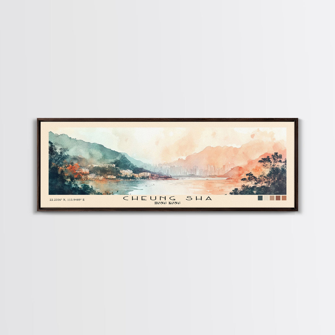Cheung Sha, Hong Kong Watercolor Print, Vacation Gift, Hong Kong Wall Art, Vacation Wall Art, Vacatation Memories, Beach Decor, Beach Or Lakehouse Art
