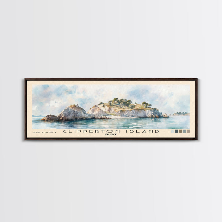 Clipperton Island, France Watercolor Print, Vacation Gift, France Wall Art, Vacation Wall Art, Vacatation Memories, Beach Decor, Beach Or Lakehouse Art