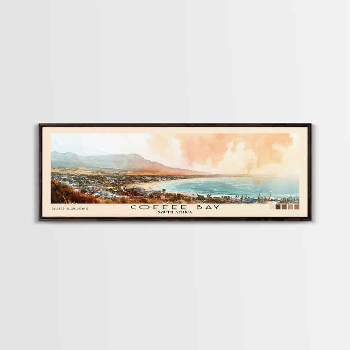 Coffee Bay, South Africa Watercolor Print, Vacation Gift, South Africa Wall Art, Beach Painting, Beach Decor, Large Wall Art, Wood Frame Art