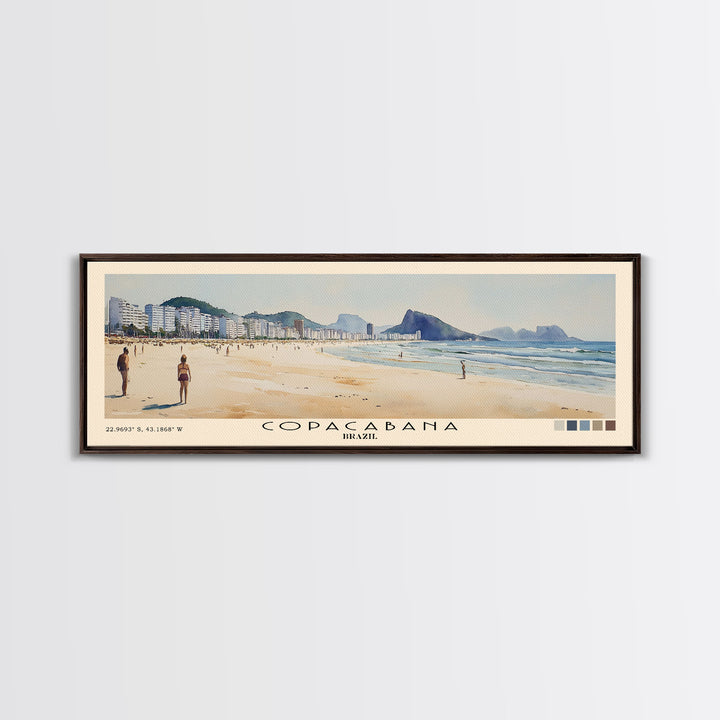 Copacabana, Brazil Watercolor Print, Vacation Gift, Brazil Wall Art, Beach Painting, Beach Decor, Beach Or Lakehouse Art
