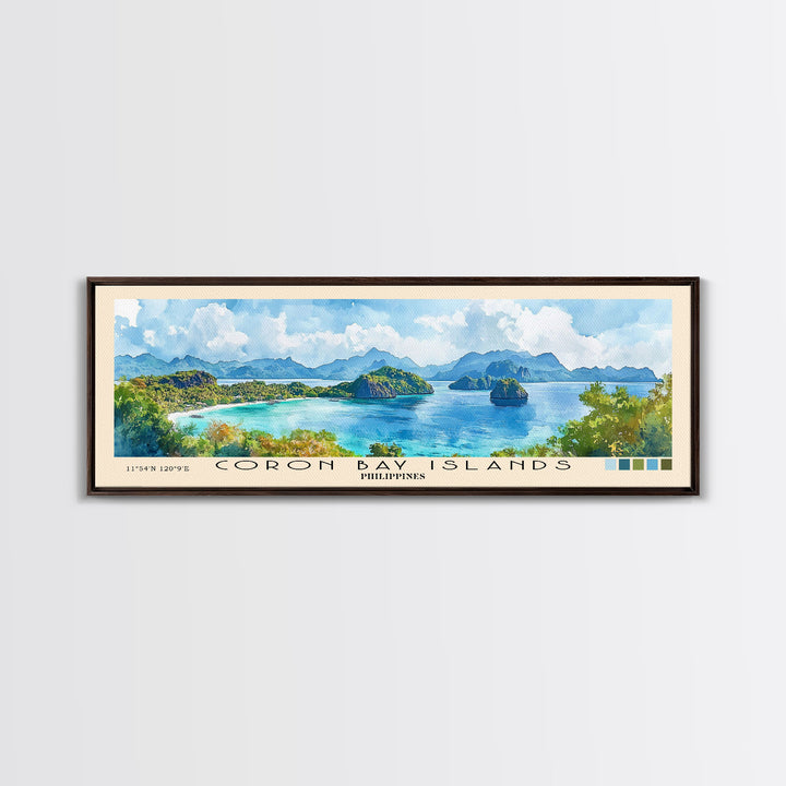 Coron Bay Islands, Philippines Watercolor Print, Vacation Gift, Philippines Wall Art, Beach Painting, Beach Decor, Beach Or Lakehouse Art