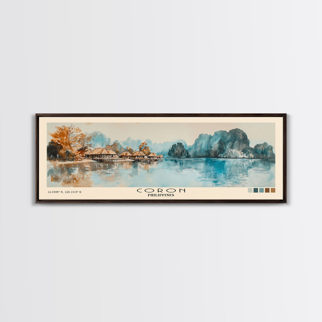 Coron, Philippines Watercolor Print, Vacation Gift, Philippines Wall Art, Vacation Wall Art, Vacatation Memories, Beach Decor, Beach Or Lakehouse Art