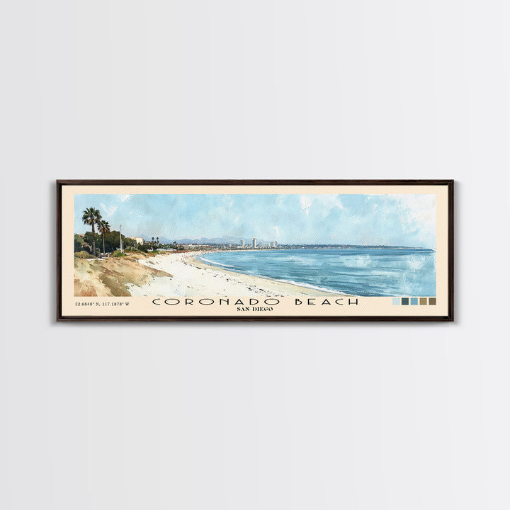 Coronado Beach, San Diego Watercolor Beach Print, Vacation Gift, San Diego Wall Art, Beach Painting, Beach Decor, Beach Painting