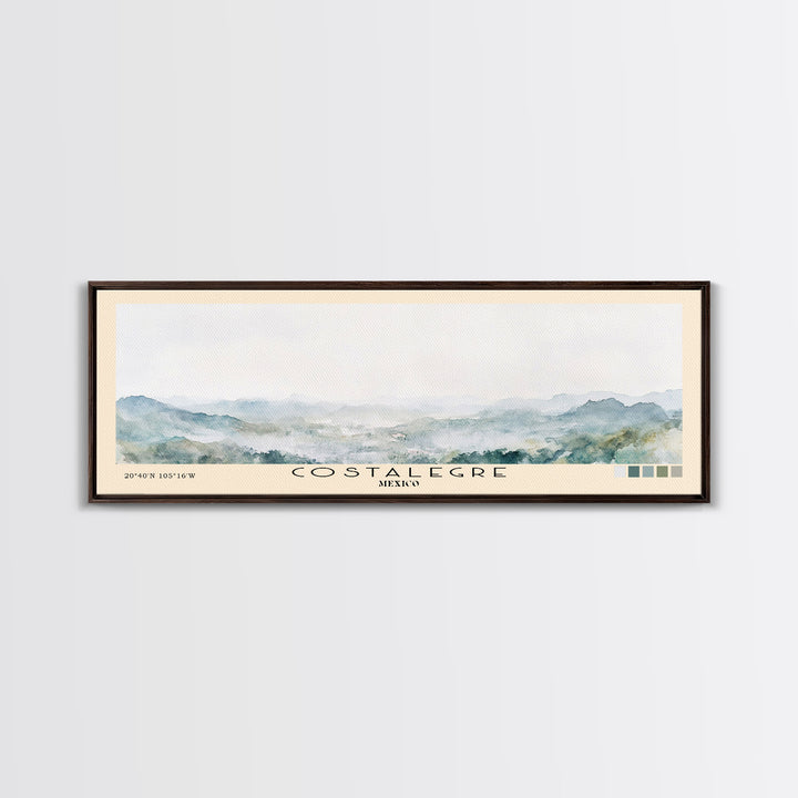 Costalegre, Mexico Watercolor Print, Vacation Gift, Mexico Wall Art, Beach Painting, Beach Decor, Large Wall Art, Wood Frame Art