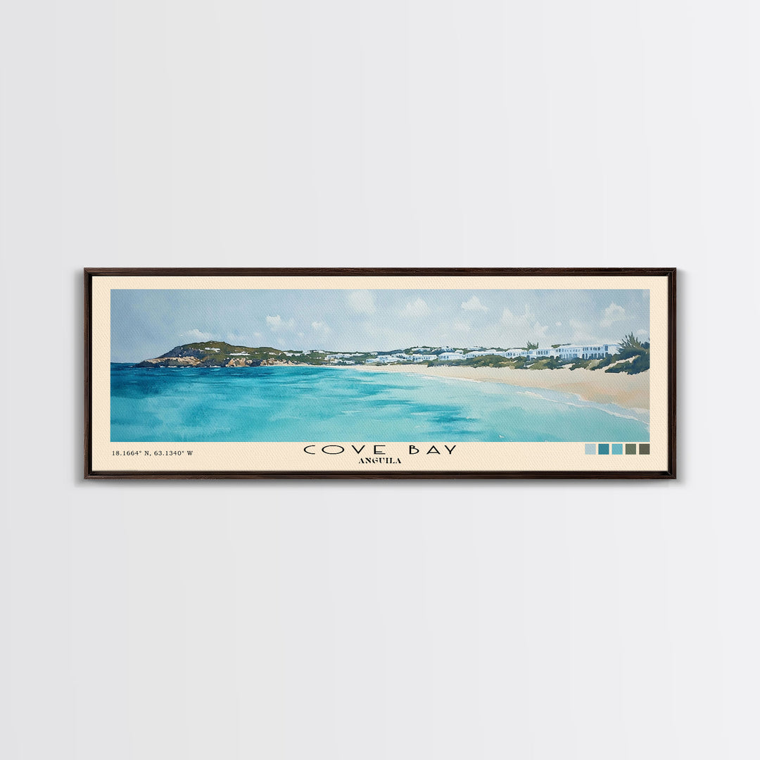 Cove Bay, Anguila Watercolor Print, Vacation Gift, Anguila Wall Art, Beach Painting, Beach Decor, Beach Or Lakehouse Art