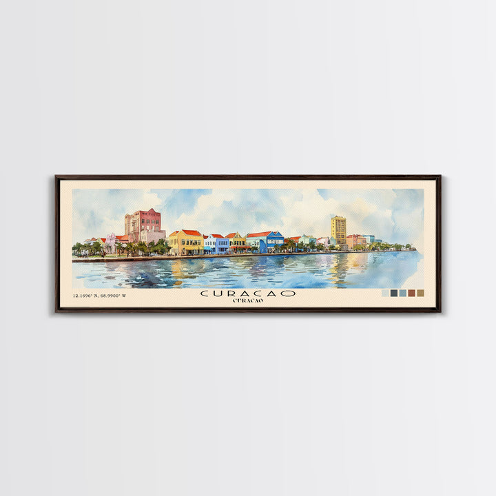 Curacao, Curacao Watercolor Beach Print, Vacation Gift, Curacao Wall Art, Beach Painting, Beach Decor, Beach Painting