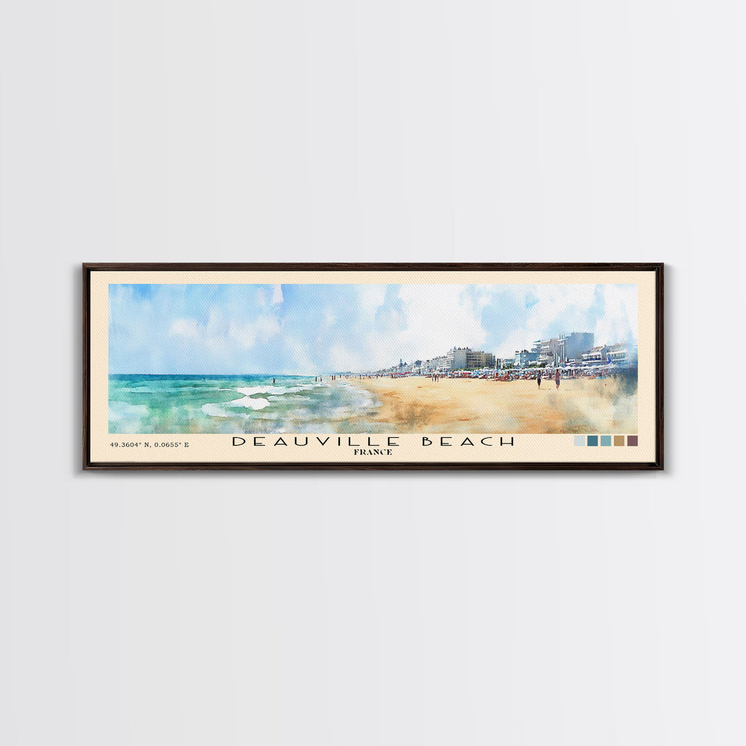 Deauville Beach, France Watercolor Print, Vacation Gift, France Wall Art, Beach Painting, Beach Decor, Beach Or Lakehouse Art