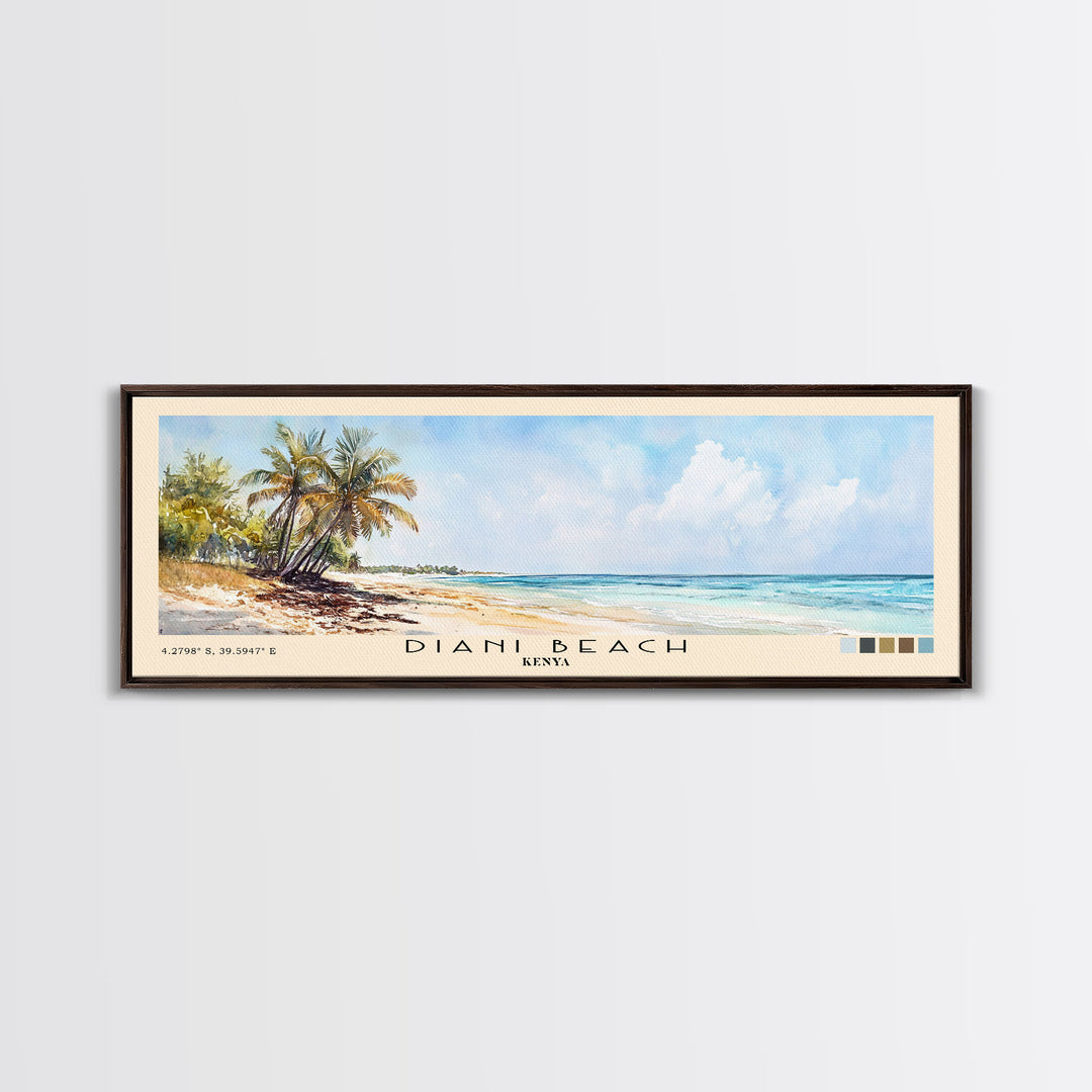 Diani Beach, Kenya Watercolor Print, Vacation Gift, Kenya Wall Art, Vacation Wall Art, Vacatation Memories, Beach Decor, Beach Or Lakehouse Art