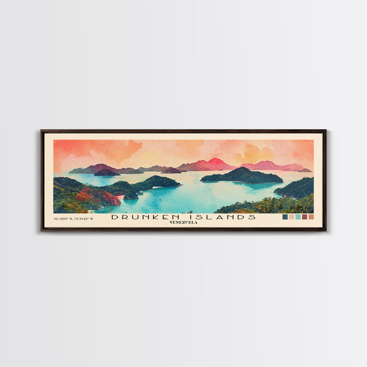 Drunken Islands, Venezuela Watercolor Print, Vacation Gift, Venezuela Wall Art, Beach Painting, Beach Decor, Beach Or Lakehouse Art