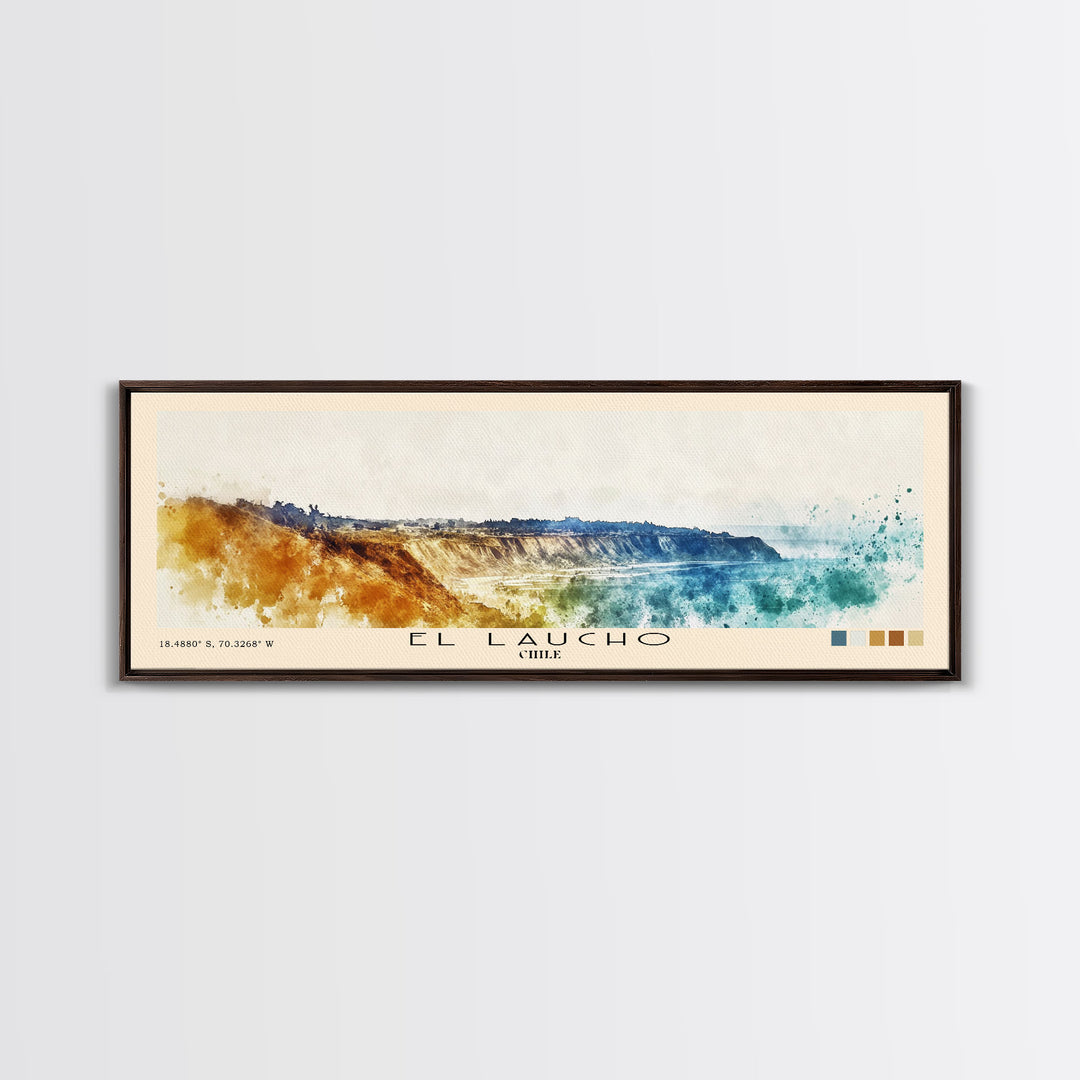 El Laucho, Chile Watercolor Print, Vacation Gift, Chile Wall Art, Beach Painting, Beach Decor, Large Wall Art, Wood Frame Art