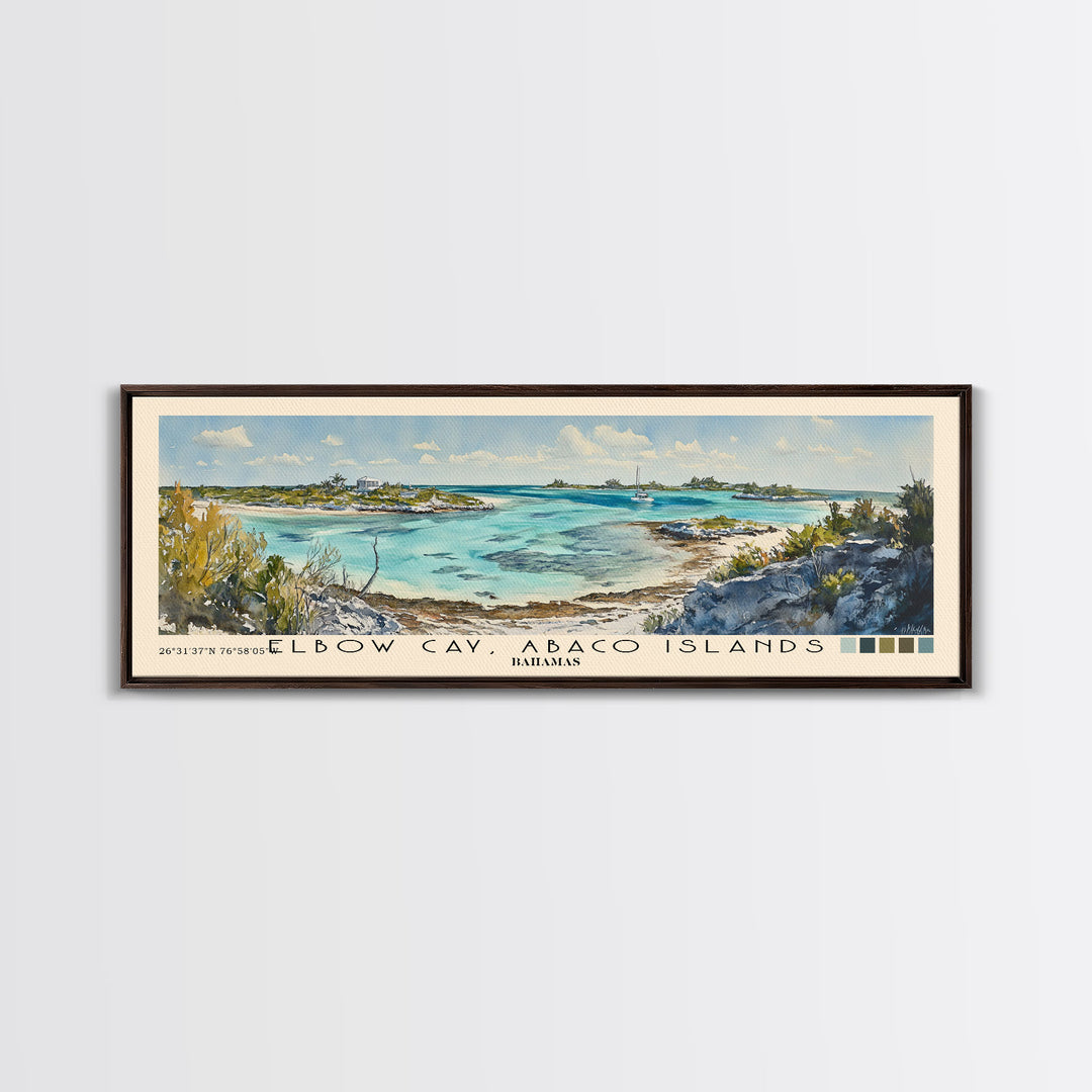 Elbow Cay, Abaco Islands, Bahamas Watercolor Beach Print, Vacation Gift, Bahamas Wall Art, Beach Painting, Beach Decor, Beach Painting