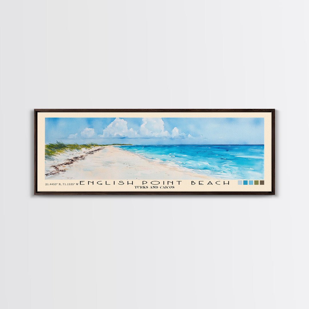 English Point Beach, Turks and Caicos Watercolor Print, Vacation Gift, Turks and Caicos Wall Art, Vacation Wall Art, Vacatation Memories, Beach Decor, Beach Or Lakehouse Art