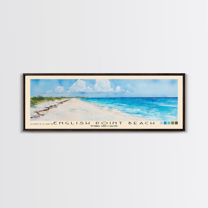 English Point Beach, Turks and Caicos Watercolor Print, Vacation Gift, Turks and Caicos Wall Art, Vacation Wall Art, Vacatation Memories, Beach Decor, Beach Or Lakehouse Art