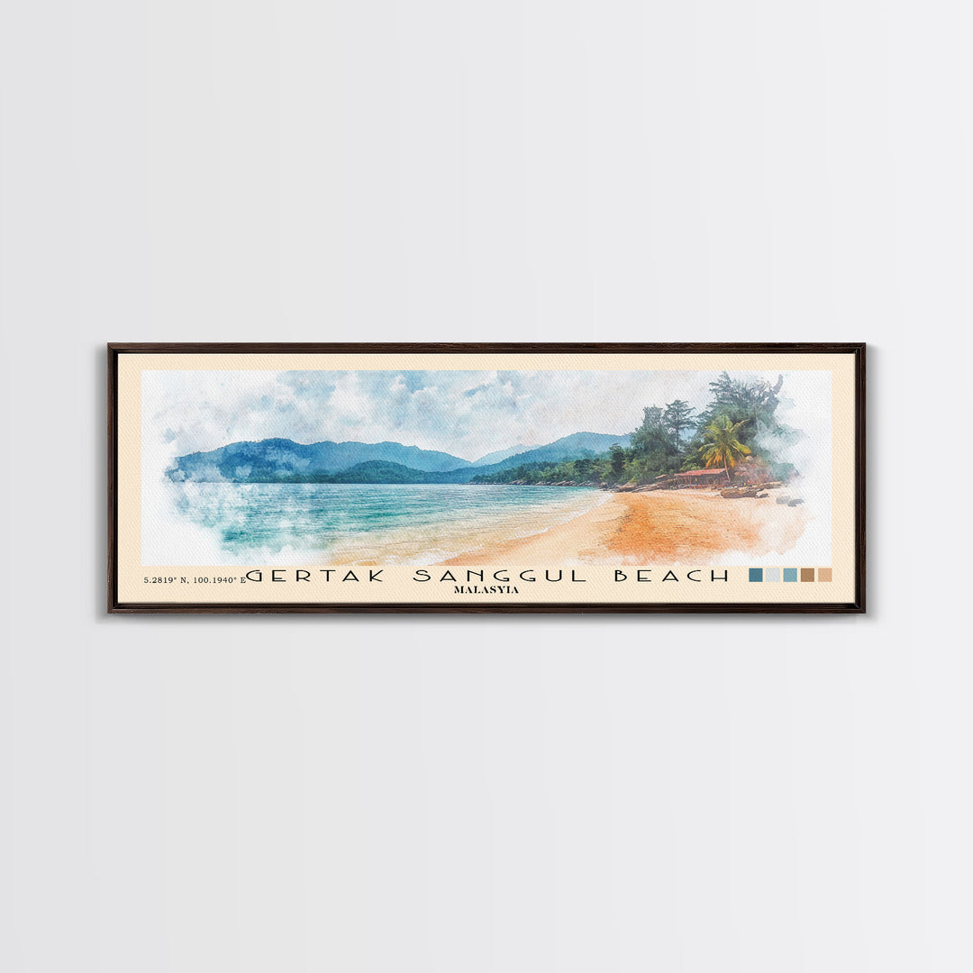 Gertak Sanggul Beach, Malasyia Watercolor Print, Vacation Gift, Malasyia Wall Art, Beach Painting, Beach Decor, Beach Or Lakehouse Art