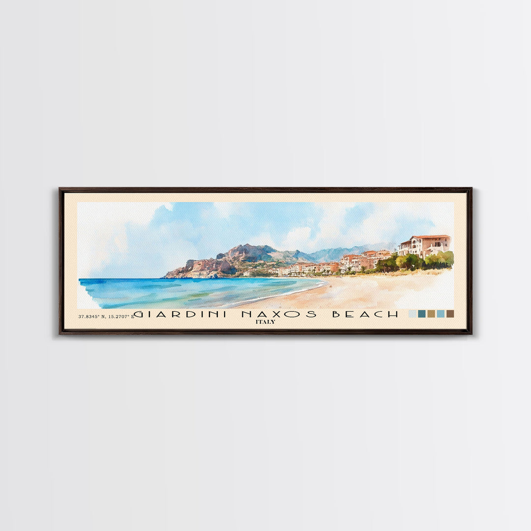 Giardini naxos beach, Italy Watercolor Beach Print, Vacation Gift, Italy Wall Art, Beach Painting, Beach Decor, Beach Painting