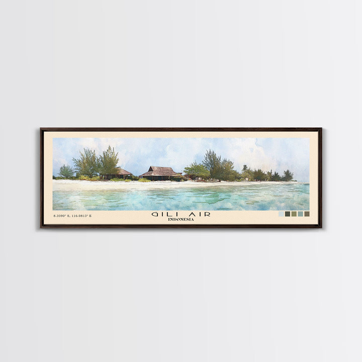 Gili Air, Indonesia Watercolor Print, Vacation Gift, Indonesia Wall Art, Vacation Wall Art, Vacatation Memories, Beach Decor, Beach Or Lakehouse Art